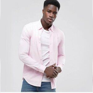 Zara Man Pale Pink Dress Shirt- L (Slim Fit)